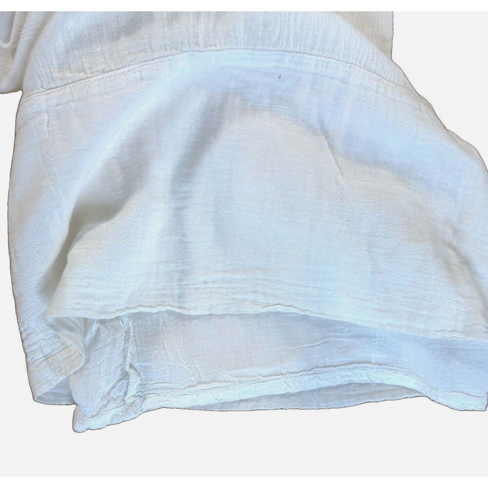 The Gandy Boutique White 100% Cotton Gauze Wide Leg Cropped Pants Free Size OS - Picture 8 of 8
